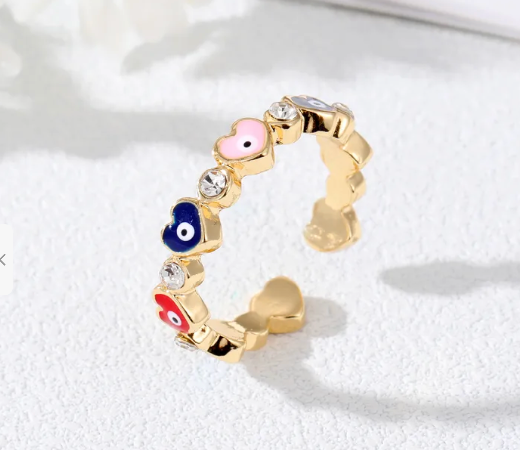 Anillo ajustable de ojo turco