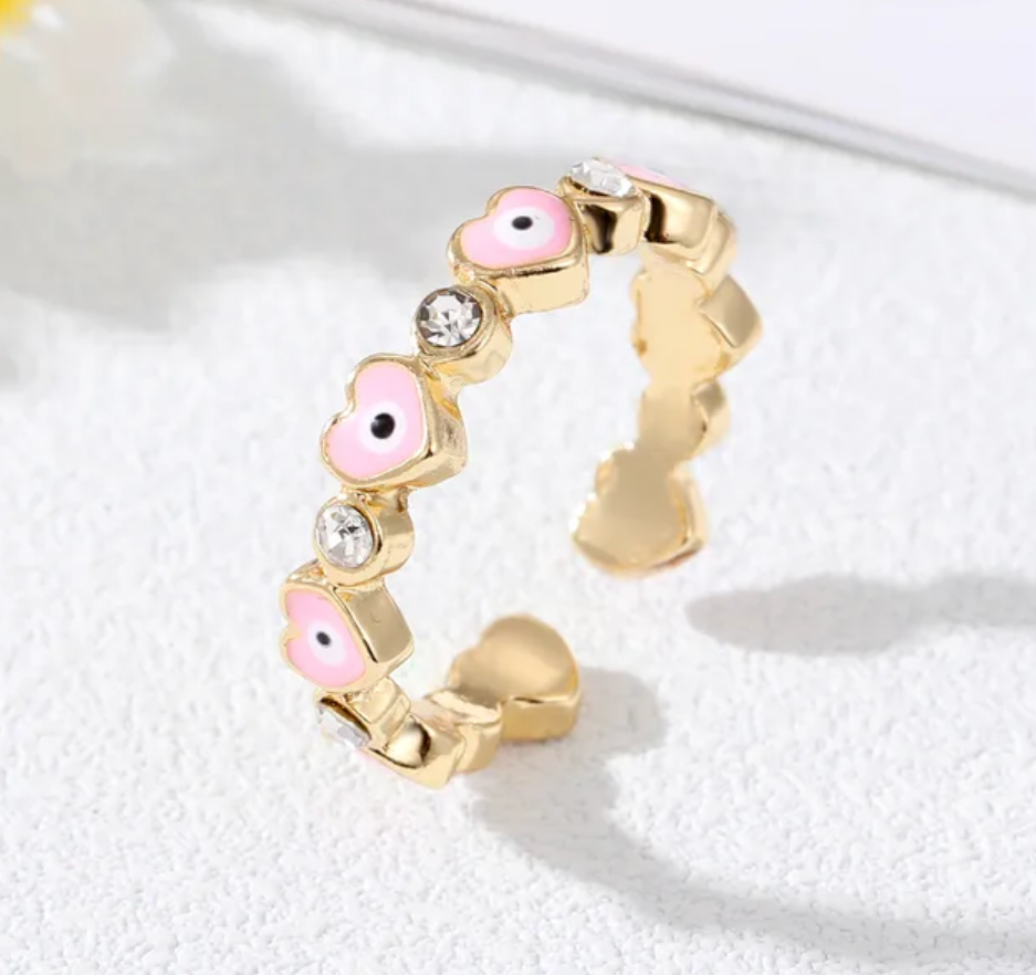 Anillo ajustable de ojo turco